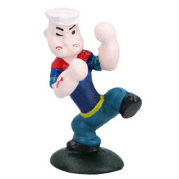 AB Tools Kung Fu Popeye Sailor Man Mascot Figure Statue Cast Iron Metal Decoration - thumbnail 1