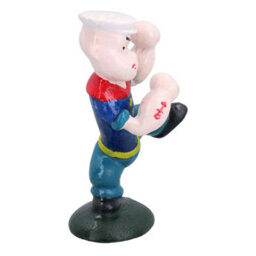 AB Tools Kung Fu Popeye Sailor Man Mascot Figure Statue Cast Iron Metal Decoration - thumbnail 3