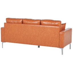 Beliani Sofa 3 Seater Gavle Faux Leather Golden Brown - thumbnail 5