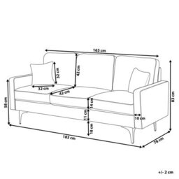 Beliani Sofa 3 Seater Gavle Faux Leather Golden Brown - thumbnail 3