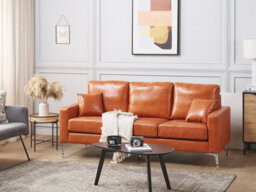 Beliani Sofa 3 Seater Gavle Faux Leather Golden Brown - thumbnail 2