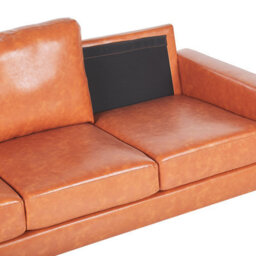 Beliani Sofa 3 Seater Gavle Faux Leather Golden Brown - thumbnail 7
