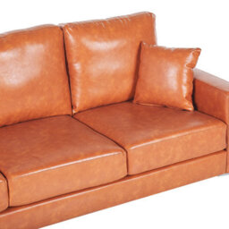 Beliani Sofa 3 Seater Gavle Faux Leather Golden Brown - thumbnail 6