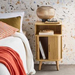 Sweeek - Bedside Table With Sliding Doors And 1 Niche Legacy Natural 40X40X70 Cm - thumbnail 5