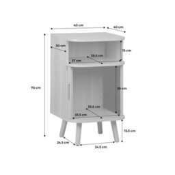 Sweeek - Bedside Table With Sliding Doors And 1 Niche Legacy Natural 40X40X70 Cm - thumbnail 6