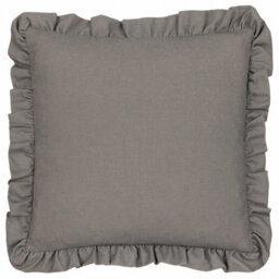 Paoletti Seventy Three Linen Renata Floral Printed Ruffle Feather Filled Cushion - thumbnail 2