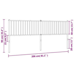 Berkfield Metal Headboard White 200 Cm - thumbnail 7