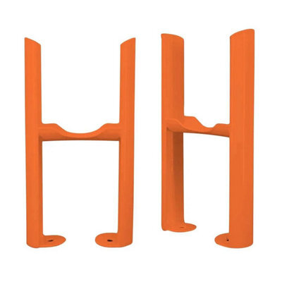 G-Rad Bright Orange Pair Of Triple Column Radiator Feet Floor Mounted Support Legs