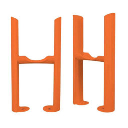 G-Rad Bright Orange Pair Of Triple Column Radiator Feet Floor Mounted Support Legs