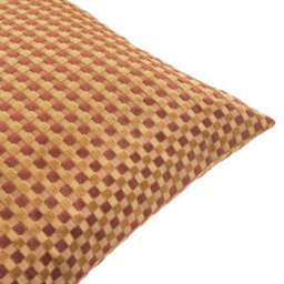 furn. Furn Checkered Velvet Polyester Filled Cushion, Chocolate, 45 X 45Cm - thumbnail 3