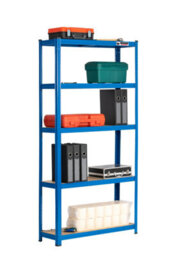 Rhino Racking 2 Bays - 180 X 90 X 30Cm - Blue - 5 Tier Boltless Heavy Duty Garage Shelving Unit - 1000Kg Load Weight - thumbnail 5