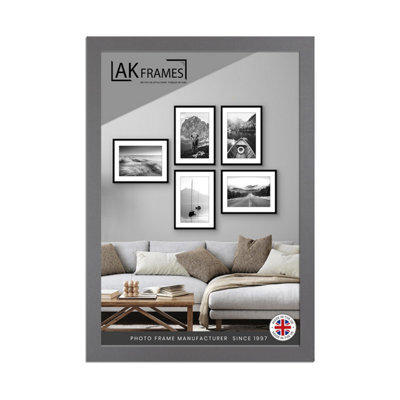 "AK Frames Sleek 18X14"" Dark Grey Thin Modern Picture Frame - Slim And Design For Posters, Prints And Photos - Elegant Wall Frame Decor" - image 1