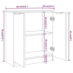 Berkfield Sideboard Smoked Oak 60X30X70 Cm Engineered Wood - thumbnail 7