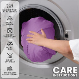 Aspire Homeware Purple Fitted Sheet-(30Cm) Deep Hotel Quality -Breathable Fitted Bed Sheets Double (L)190Cm X (W)137Cm - thumbnail 3