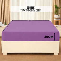 Aspire Homeware Purple Fitted Sheet-(30Cm) Deep Hotel Quality -Breathable Fitted Bed Sheets Double (L)190Cm X (W)137Cm - thumbnail 7