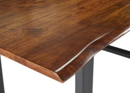 Elm Home And Products Elm Home And Garden Solid Mango Wooden Live Edge Dining Kitchen Table  Dark Oak Finish Metal 76Cm High X 150Cm Wide X 90Cm Deep - thumbnail 6
