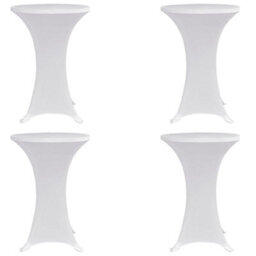 Walplus Standing Table Cover 70 Cm White Stretch 4 Pcs