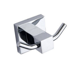Bubly Bathrooms Chrome Robe Hook - Wall Mounted Gloss Finish Modern Design - thumbnail 1