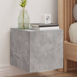 Walplus Tv Wall Cabinet With Led Lights Concrete Grey 30.5X35X30 Cm - thumbnail 1