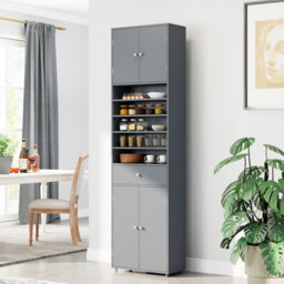 Gainoom Tall Bathroom Storage Cabinet With Drawer 180 Cm Linen Cabinet Organizer With Adjustable Shelves - thumbnail 5