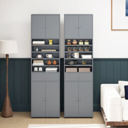 Gainoom Tall Bathroom Storage Cabinet With Drawer 180 Cm Linen Cabinet Organizer With Adjustable Shelves - thumbnail 6