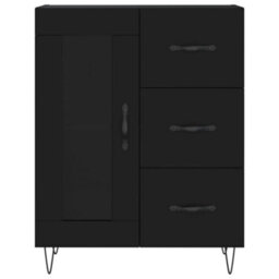 Berkfield Classic Sideboard Black 69.5X34X90 Cm Engineered Wood - thumbnail 5
