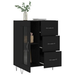 Berkfield Classic Sideboard Black 69.5X34X90 Cm Engineered Wood - thumbnail 4