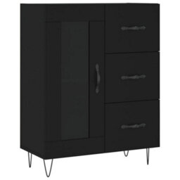 Berkfield Classic Sideboard Black 69.5X34X90 Cm Engineered Wood - thumbnail 1