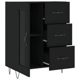 Berkfield Classic Sideboard Black 69.5X34X90 Cm Engineered Wood - thumbnail 6