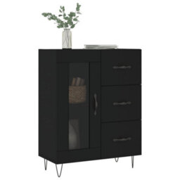 Berkfield Classic Sideboard Black 69.5X34X90 Cm Engineered Wood - thumbnail 3