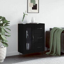 Berkfield Classic Sideboard Black 69.5X34X90 Cm Engineered Wood - thumbnail 2