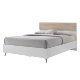 LPD Stockholm 5.0 Kingsize Bed White & Oak Finish With Sleek Retro Design
