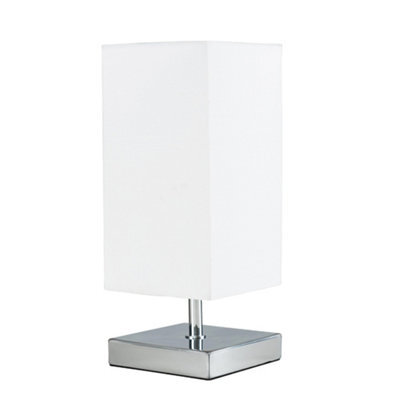 Valuelights Yuko Modern Polished Chrome Touch Table Lamp With White Shade - image 1