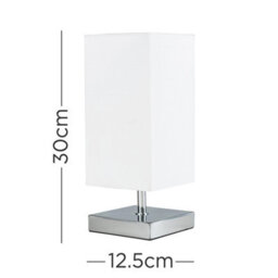 Valuelights Yuko Modern Polished Chrome Touch Table Lamp With White Shade - thumbnail 8