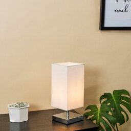 Valuelights Yuko Modern Polished Chrome Touch Table Lamp With White Shade - thumbnail 4