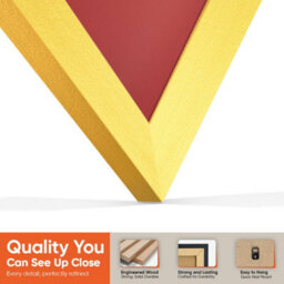"AK Frames 25X17"" Gold Sleek Vinyl Record Frame With Crimson Mount For 12 Inch Lp Cover & Disc - Overlapped Design" - thumbnail 3