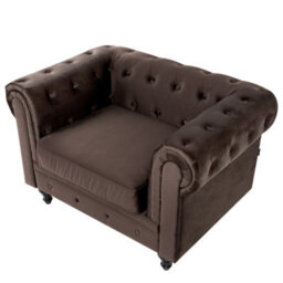 Beliani Armchair Chesterfield Velvet Dark Brown - thumbnail 6