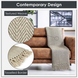 Emma Barclay Herringbone Throw Over Blanket - thumbnail 2