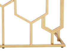 Orsina Geometric Console Table For Sitting Area, Modern Design Decorative Table, Table With Hexagonal Mirror Base - thumbnail 6