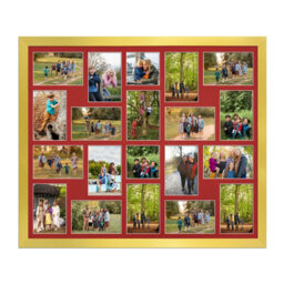 AK Frames 80X70Cm Gold Modern Multi Photo Frame With Crimson Mount - Holds 20 Apertures (18X) 6X4, (2X) 4X4 Photos - thumbnail 1