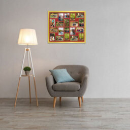AK Frames 80X70Cm Gold Modern Multi Photo Frame With Crimson Mount - Holds 20 Apertures (18X) 6X4, (2X) 4X4 Photos - thumbnail 3