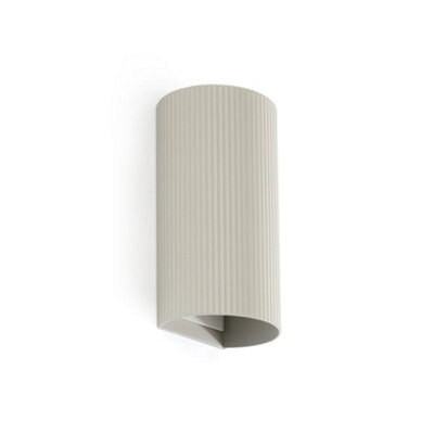 Luminosa Lighting Luminosa Sole Round Fluted Up & Down Wall Lamp Grey 2X Gu10