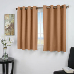 Ameha Plain Blackout Curtain 230Gsm Thick Thermal Insulated Ready Made Eyelet Beige Curtains 46''x54'' Pair With 2X Tie Backs - thumbnail 9
