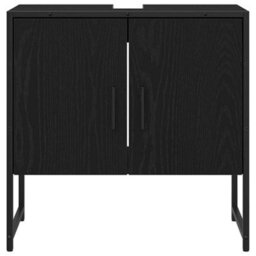 Berkfield Modern 3 Piece Bathroom Cabinet Set Black Oak Engineered Wood - thumbnail 9