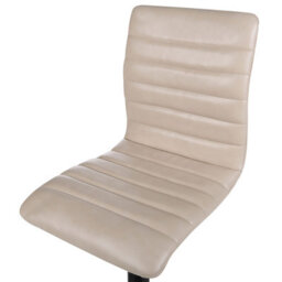 Beliani Set Of 2 Bar Chairs Lucerne Faux Leather Swivel Light Beige - thumbnail 8