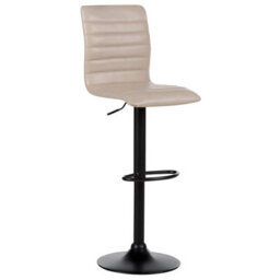 Beliani Set Of 2 Bar Chairs Lucerne Faux Leather Swivel Light Beige - thumbnail 5