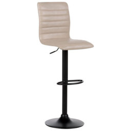Beliani Set Of 2 Bar Chairs Lucerne Faux Leather Swivel Light Beige - thumbnail 4