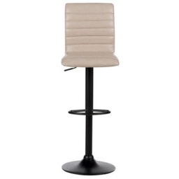 Beliani Set Of 2 Bar Chairs Lucerne Faux Leather Swivel Light Beige - thumbnail 6