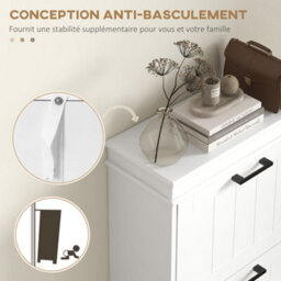 Homcom Slim Shoe Storage Cabinet With 3 Flip Drawers For Entryway, White - thumbnail 7