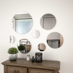 Berkfield 7 Piece Wall Mirror Set Round Glass - thumbnail 1